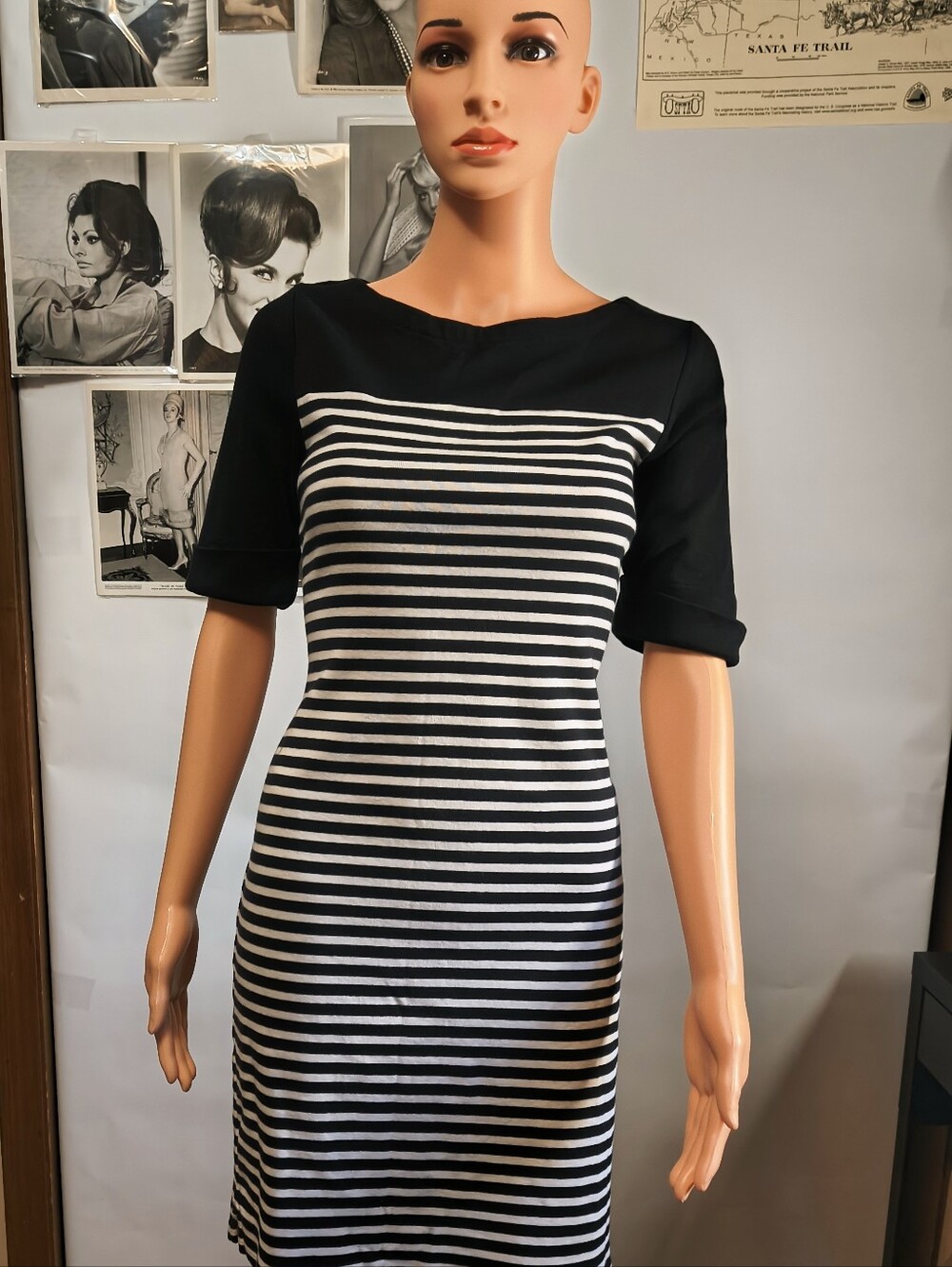 Lauren Ralph Lauren Striped Midi Dress Size Large